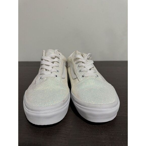 Vans Wall Old Skool White Pink UV Glitter Sneakers Shoes Girls Big Kid 6 - Picture 6 of 8
